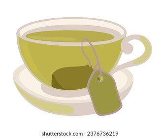 Cup of green tea. Vector isolated illustration.