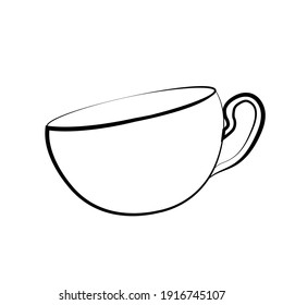 cup hand draw icon isolated on white background. Vector
