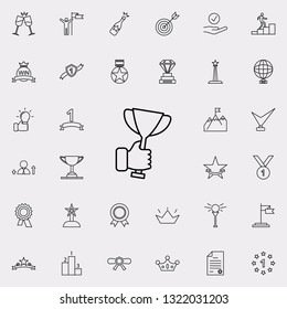 cup in hand icon. Succes and awards icons universal set for web and mobile