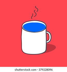 Cup handmade icon on a pink background