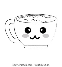 cup with happy face kawaii character