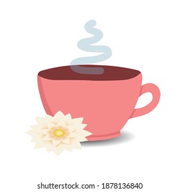 A cup with a healing drink. Vector illustration isolated. Spa procedure