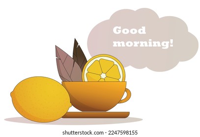 a cup of healthy tea with lemon in the morning for a healthy lifestyle