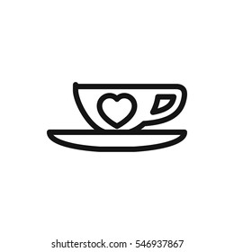 cup with heart icon illustration isolated vector sign symbol