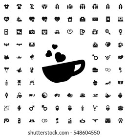 cup with heart icon illustration isolated vector sign symbol