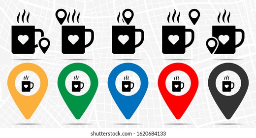 Cup with heart icon. Simple glyph, flat vector of valentines day, love icons for UI and UX, website or mobile application on white background
