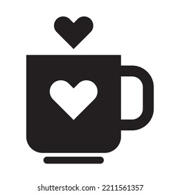 cup heart icon vector design template