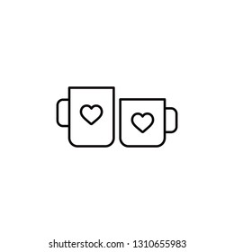 Cup with heart line icon
