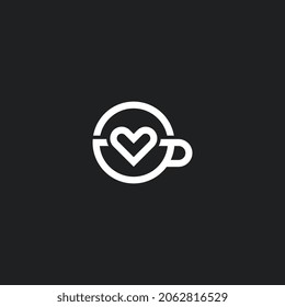 Cup heart logo concept suitable for drink shop, cafes, food and beverage businesses