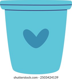 Cup With Heart For School Supplies Vector Illustration