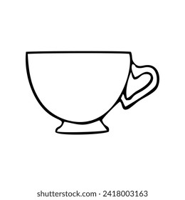 cup with heart shaped handle,vector illustration