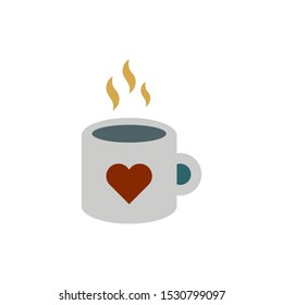 cup heart vector icon symbol isolated on a white background