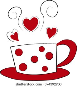 a cup with hearts