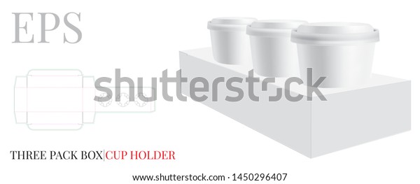 Download Cup Holder Template Three Beer Pack Stock Vector Royalty Free 1450296407