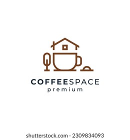 cup and home for coffee brand and cafe logo design