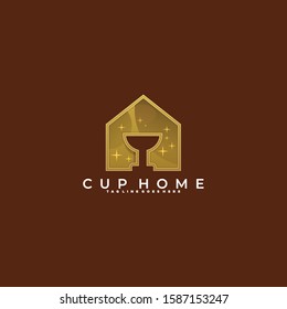 Cup Home Icon Illustration Vector Template.Suitable for Creative Industry, Multimedia, entertainment, Educations, Shop, and any related business