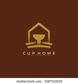 Cup Home Icon Illustration Vector Template.Suitable for Creative Industry, Multimedia, entertainment, Educations, Shop, and any related business