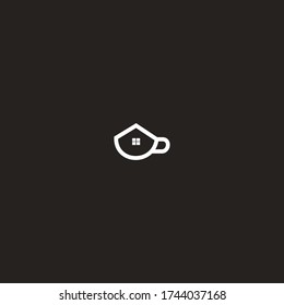 Cup Home logo icon template design in Vector illustration