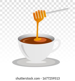 A cup of honey drink vector icon for food apps and websites