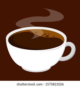 A cup of hot americano coffee vector isolated. 