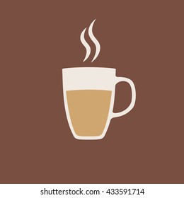 Cup of hot aroma coffee