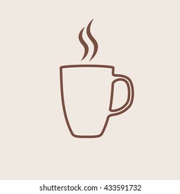 Cup of hot aroma coffee