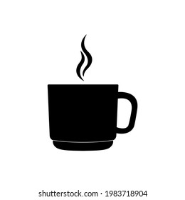 A cup of hot aromatic coffee on a white background. Vector image.