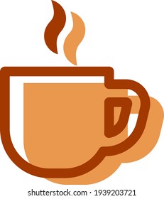 Cup of hot beverage, illustration, vector on a white background