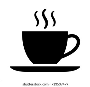 A cup of hot cafe coffee or caffeine drink flat vector icon for food apps and websites