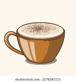 a cup of hot cappuccino