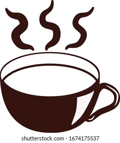 Cup with hot chakma or coffee