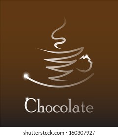 Cup of hot chocolate. Vector illustration..