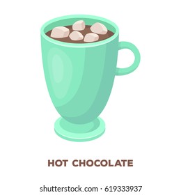 A cup of hot chocolate.Different types of coffee single icon in cartoon style vector symbol stock illustration web.
