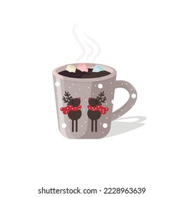 a cup of hot cocoa with marshmallows. autumn mood.