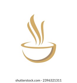 cup hot cofee drink vector logo