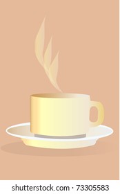 A cup of hot coffee