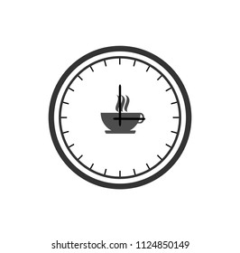 A cup of hot coffee in a black watch with a white background.Used in printing and web.