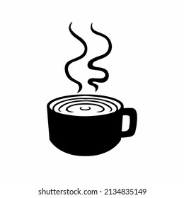 A Cup of Hot Coffee or Hot Chocolate Symbol Logo on White Background. Food or Drink Flat Icon Vector Illustration.