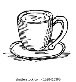 a cup of hot coffee, doodle
