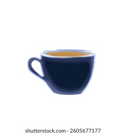 a cup of hot coffee drink without background