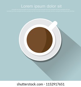 cup of hot coffee flat icon, vector illustration