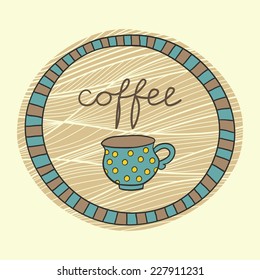 Cup with a hot coffee in frame. Good morning. Breakfast.