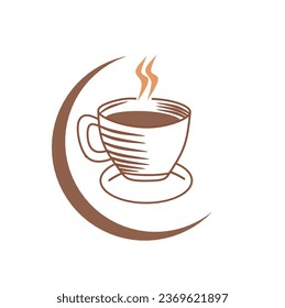 Cup of hot coffee icon. design logo for Cafeteria, Posters, Banners, Cards