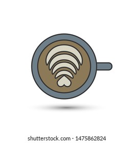 Cup of hot coffee icon in flat style. Vector drink symbol for your web site design, logo, app, UI.