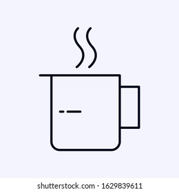 cup with hot coffee icon isolated