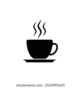 Uma xícara de ícone de café quente isolado em um fundo branco