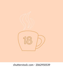 Cup of hot coffee icon with number vector illustration suitable for multiple purpose