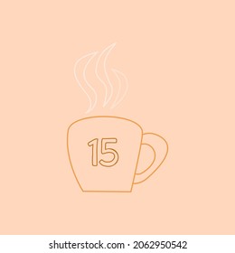 Cup of hot coffee icon with number vector illustration suitable for multiple purpose