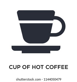 Cup of hot coffee icon vector isolated on white background for your web and mobile app design, Cup of hot coffee logo concept