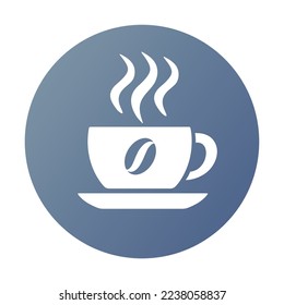 cup of hot coffee, icon, vector image